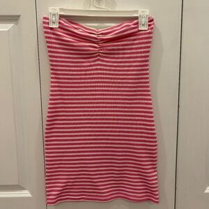 Princess Polly: Immy Strapless Rib Mini Dress Red Stripe